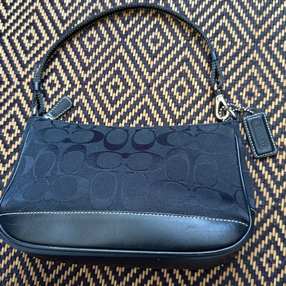 Vintage Y2K Coach signature demi pouch 6094  black with nickel - Picture 3 of 13